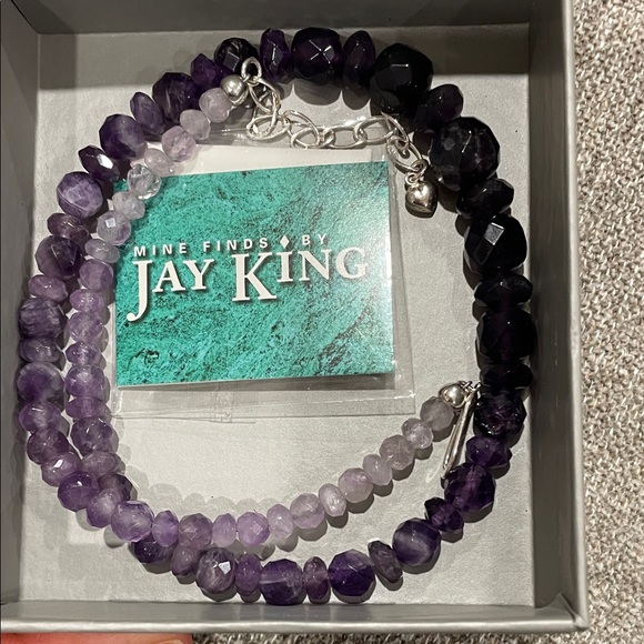 Jay King Amethyst and Onyx Necklace
